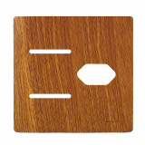 Placa p/ 2 Interruptores + Tomada 4x4 - Novara Cumaru